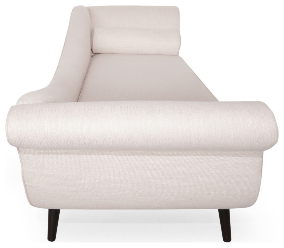 Jakyrah Contemporary Chaise Lounge with Scroll Arms   Midcentury   Indoor Chaise Lounge Chairs   by GDFStudio  Houzz