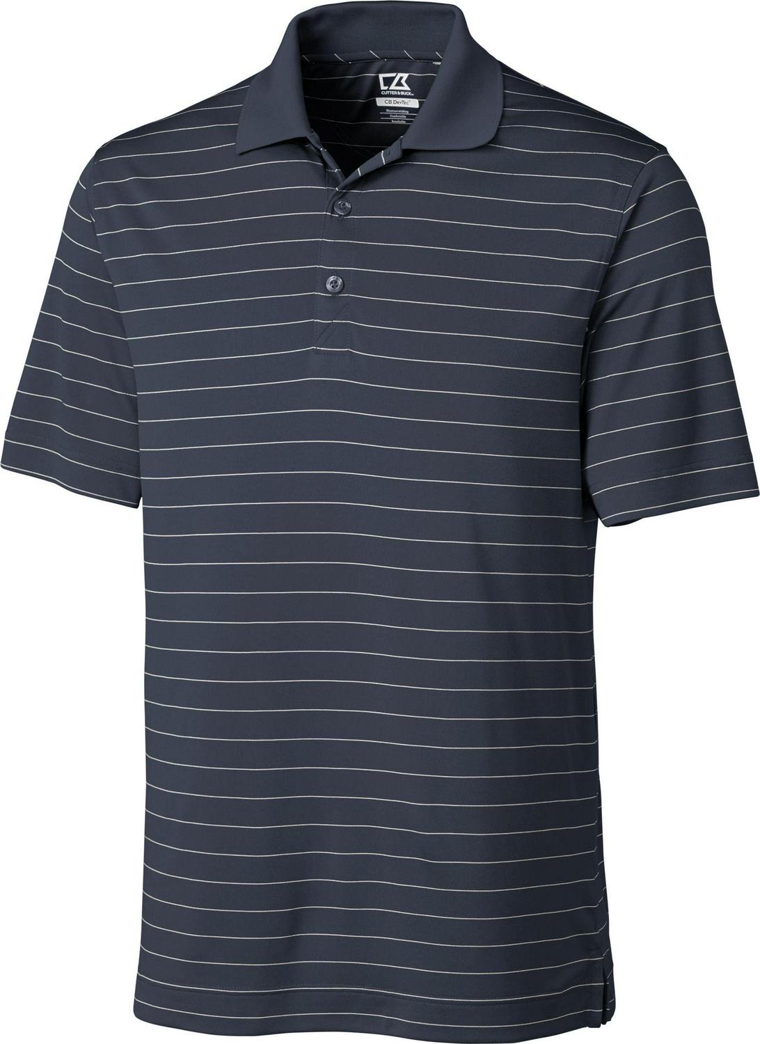 Cutter and Buck DryTec Franklin Striped Performance Golf Polo