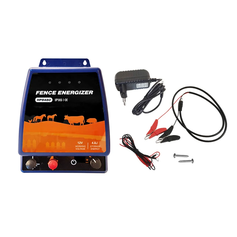 Easily assembled waterproof 3.5J 12v battery electric fence energizer for cattle