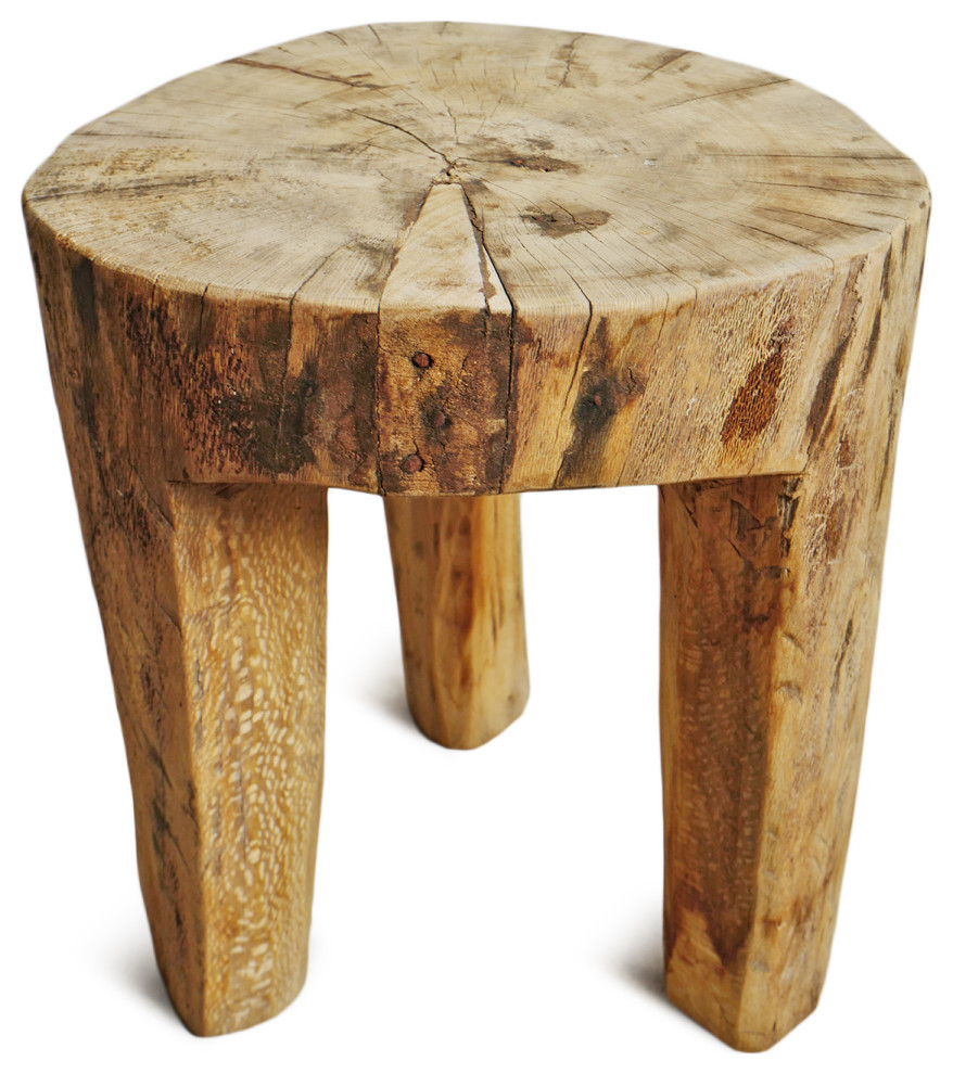 Rustic Naga Three Leg Wood Table 8   Rustic   Side Tables And End Tables   by Design Mix Furniture  Houzz