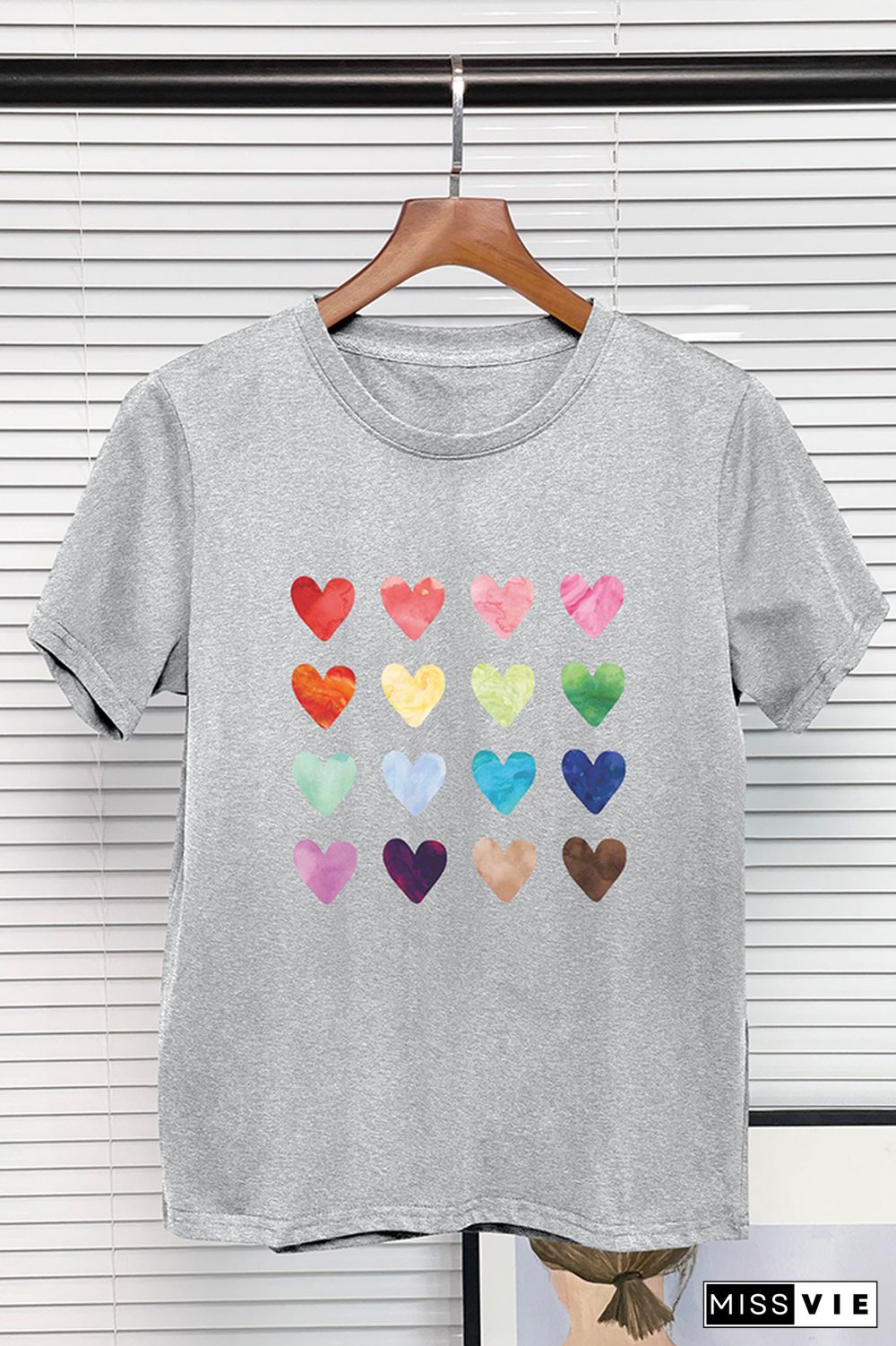 Watercolor Heart Tee, Heart Graphic Shirt Wholesale