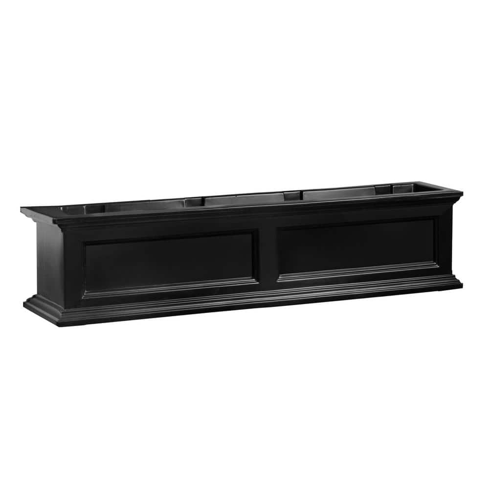 Mayne Fairfield 48 in. x 11 in. Self-Watering Black Polyethylene Window Box 5823B