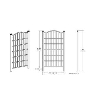 VITA 54L x 96H Grande Vinyl Trellis White VA68200 VA68200