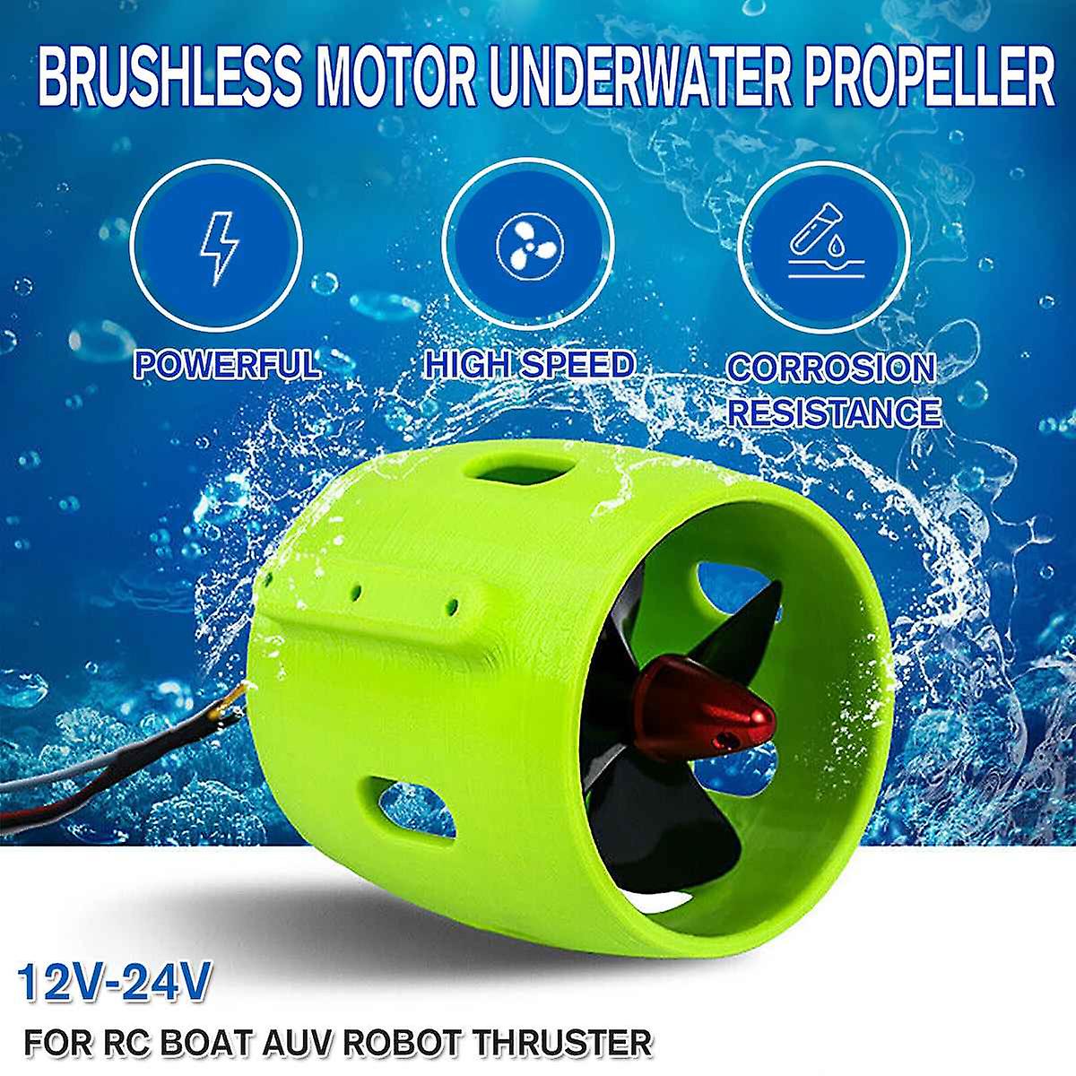 12-24v 17a 4 Blade Propeller Propulsion High Performance Brushless Motor Underwater Thruster Accessory For Rov Rc Bait Tug Boat