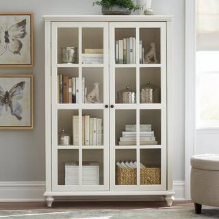 Home Decorators Collection Hamilton Off-White 60 in. 4-Shelf Bookshelf with Adjustable Shelves SK19029R2-PW