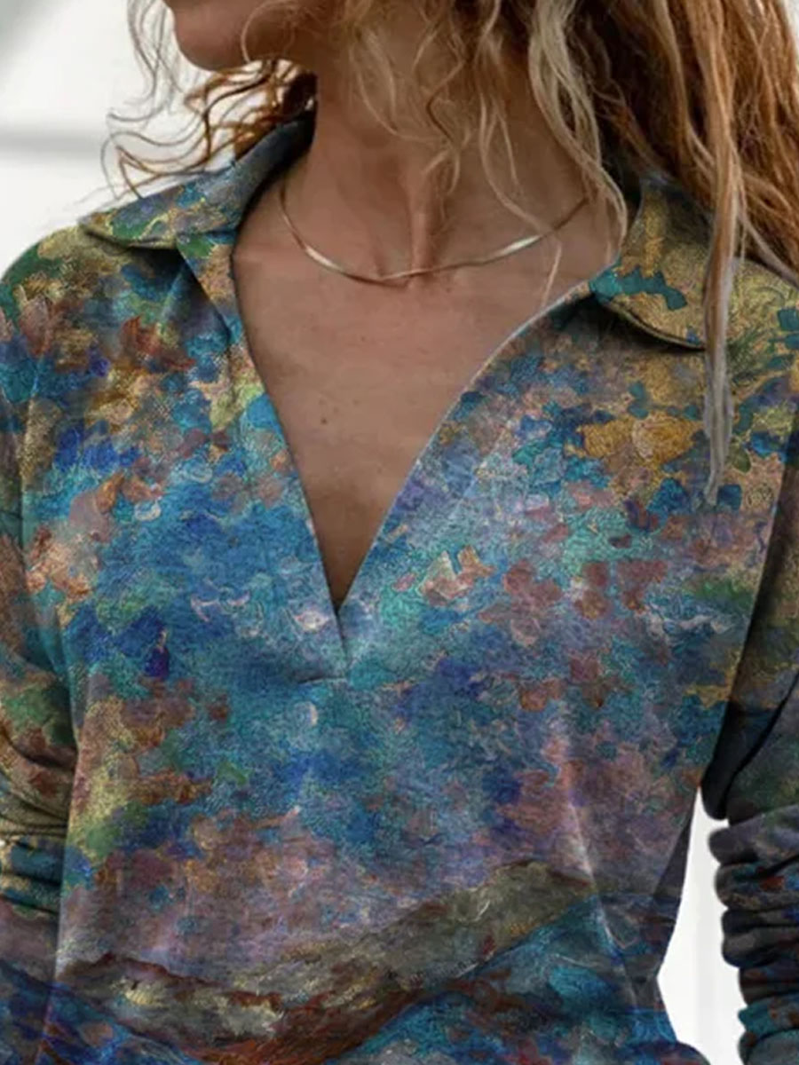 Casual Multicolor Long Sleeve Blouse