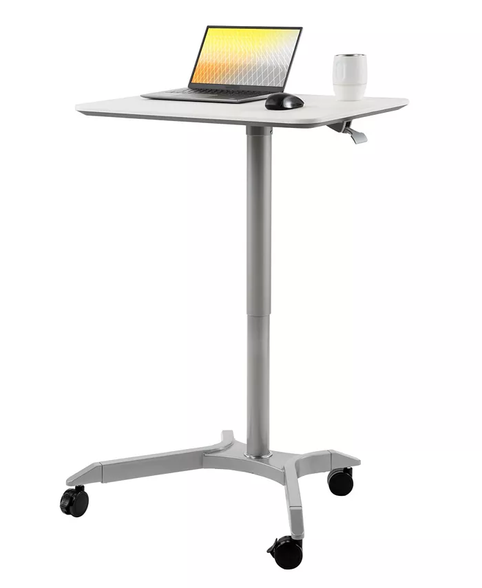 Seville Classics 28 airLIFT XL Pneumatic Height Adjustable Sit-Stand Mobile Laptop Computer Desk Cart