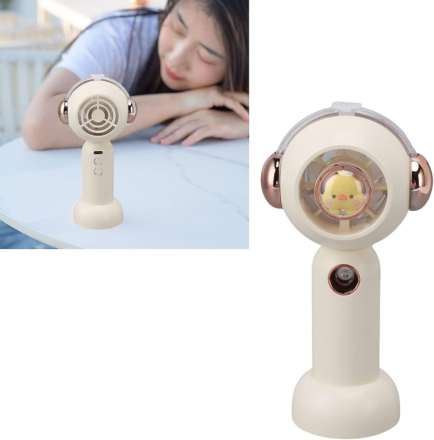 Small Mist Fan， Atomization Function， Large Air Volume， Usb Abs， Nice Quiet Small Pocket Fan For Home (white)