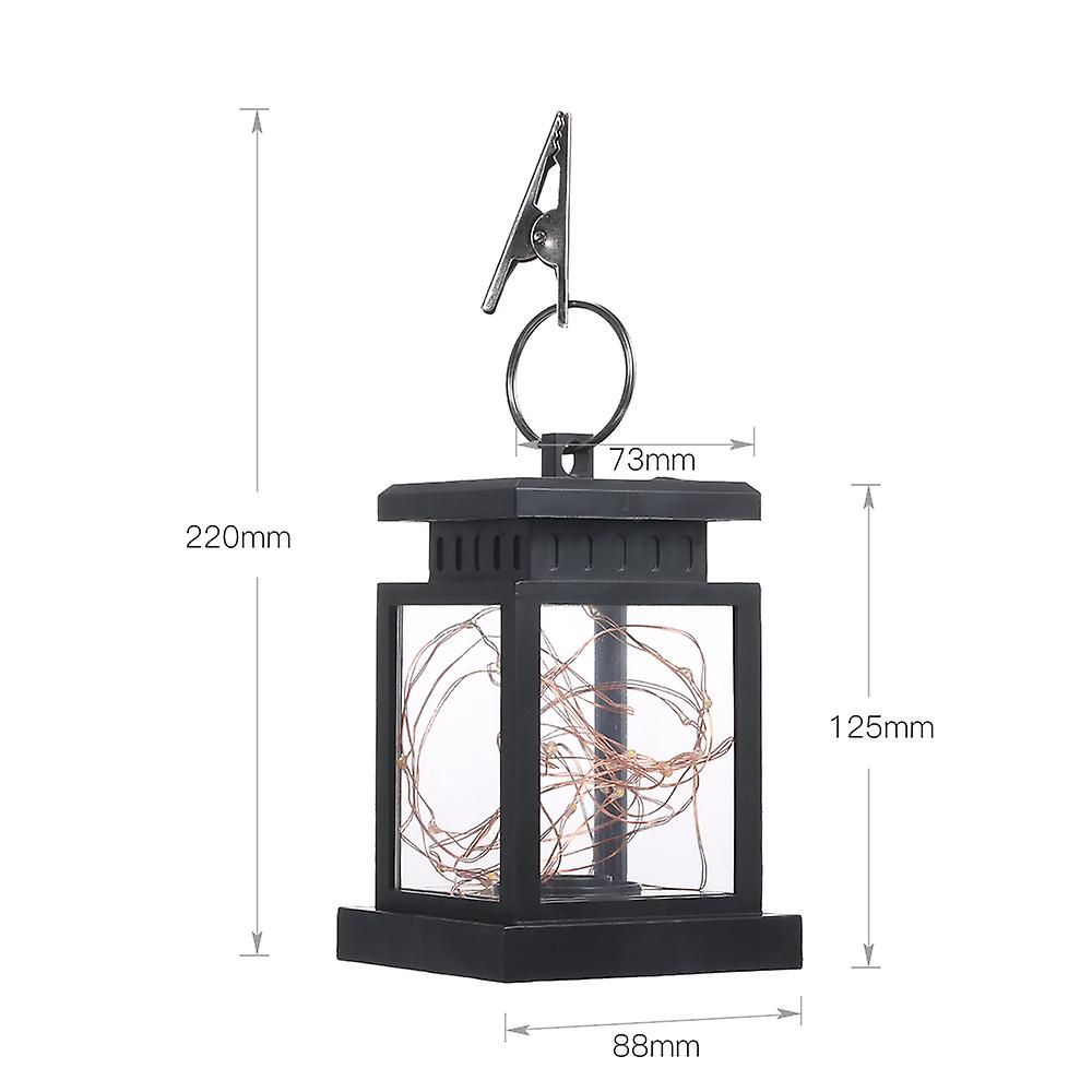 Solar Powered Lantern Lamp With Clip Warm White 30 Leds Copper Wire Ip44 Water resistant Outdoor Hanging Lamp Decorative Fairy String Light For Patio