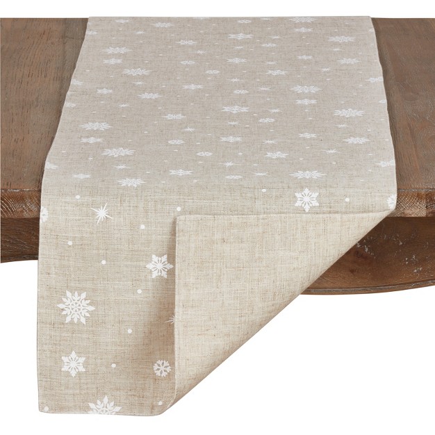 Saro Lifestyle Snowflake Design Christmas Table Runner