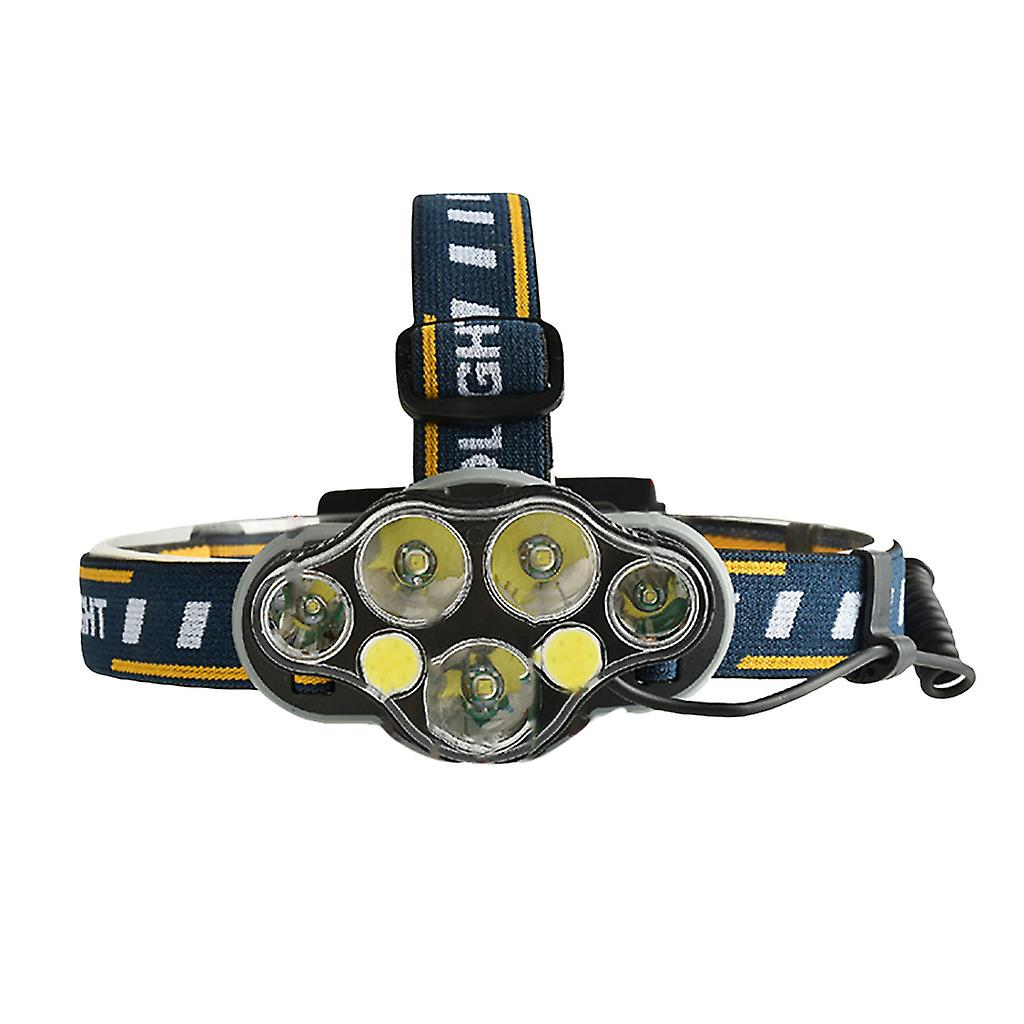 High Lumen 7 Led Headlamp Usb Rechargeable Head Light Waterproof Headlight Long Range 8 Modes Head Front Light Camping Head Lamp