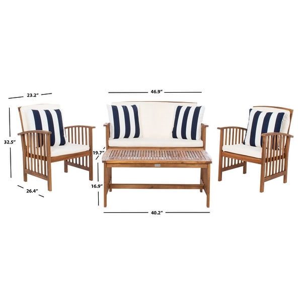 SAFAVIEH Outdoor Rocklin 4piece Conversation Patio Set