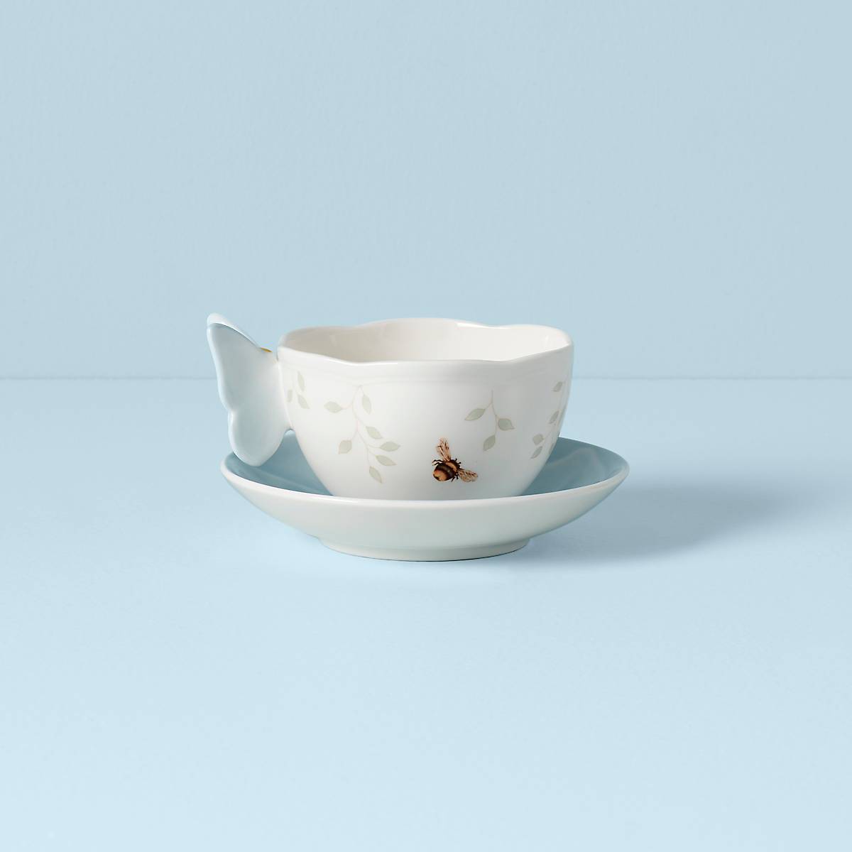 Butterfly Meadow Figural Blue Cup & Saucer