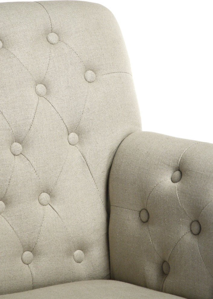 Barrois Tufted Arm Chair   Transitional   Armchairs And Accent Chairs   by HedgeApple  Houzz