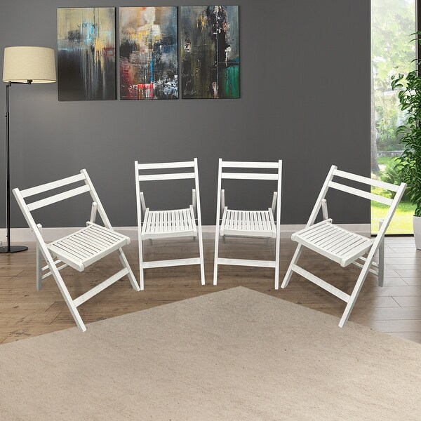 Furniture Slatted Wood Folding Special Event Chair ，Set of 4