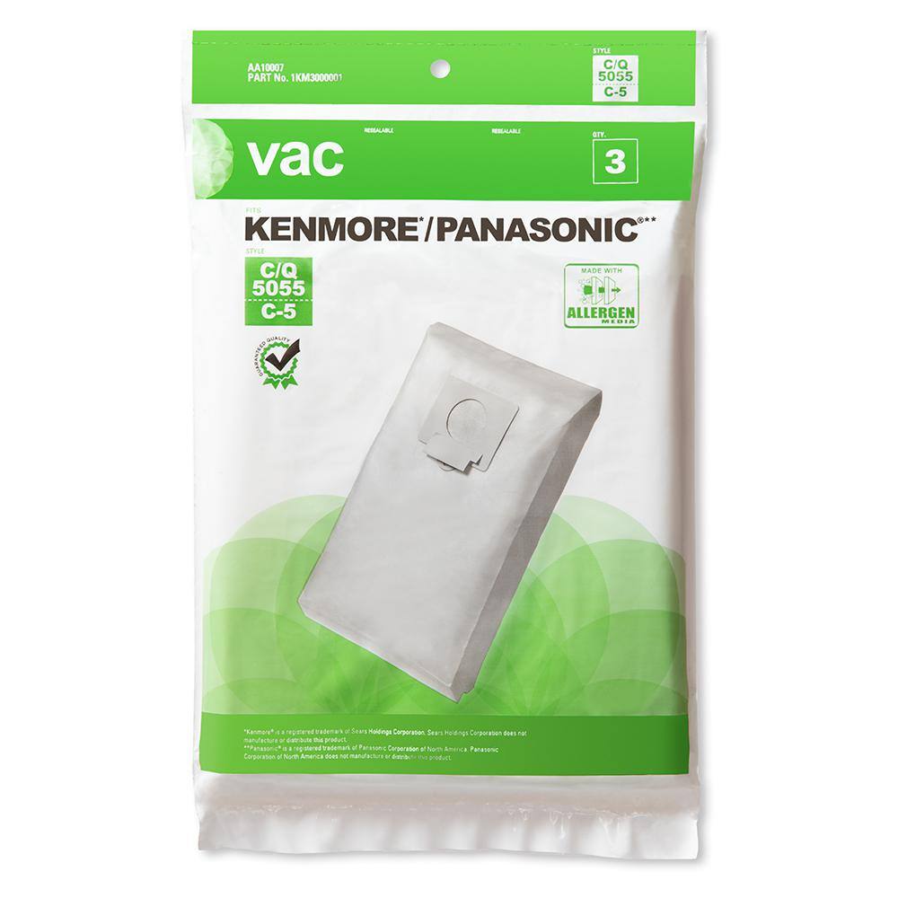 VAC KenmorePanasonic Type 5055C-5 Vacuum Bags (3-Pack) AA13470