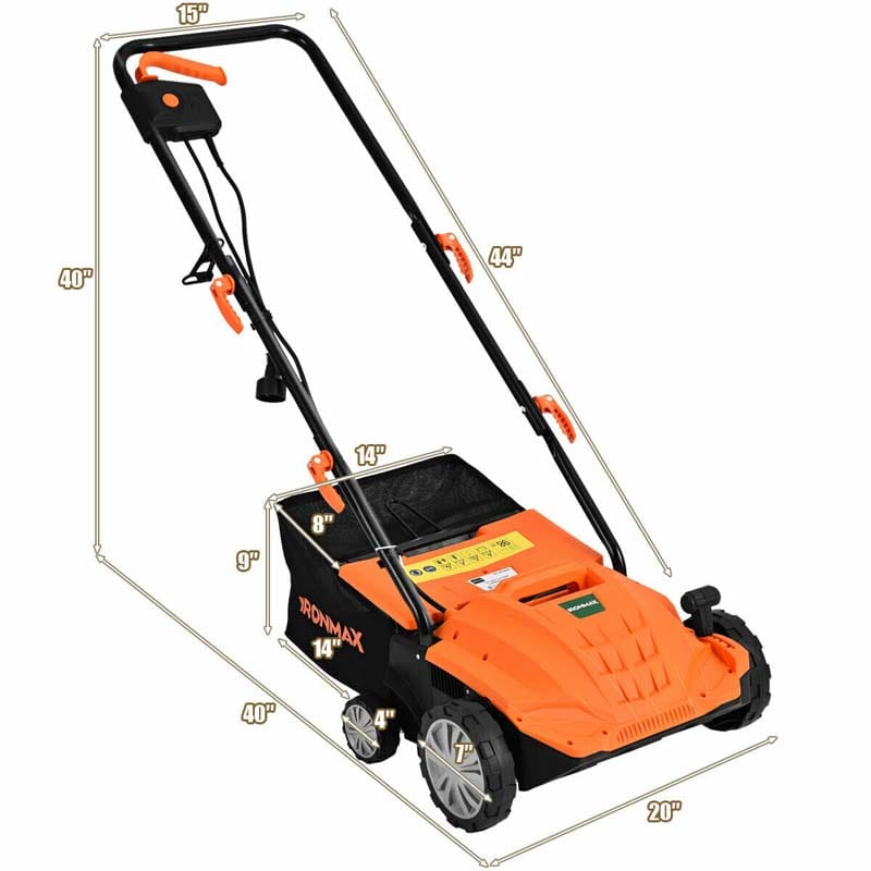 2-in-1 Electric Lawn Dethatcher & Scarifier, 12 Amp 13