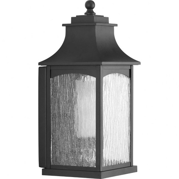 Progress Lighting Maison 1 light Wall Lantern In Black With Etched Glass Seeded Shade