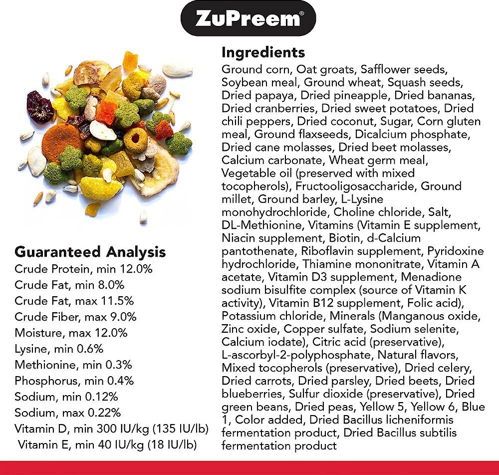 ZuPreem Smart Selects Parrot and Conure Food