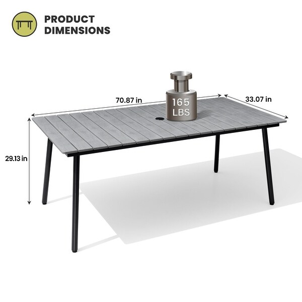 Crestlive Products Outdoor Patio Aluminum Dining Table with Umbrella Hole