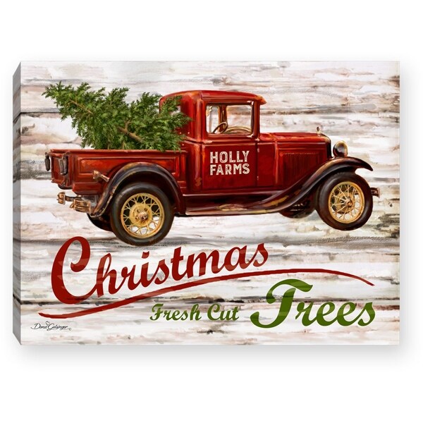 8 Green Red Truck Chrishtmas Fresh Cut Trees Lighted Table Decor