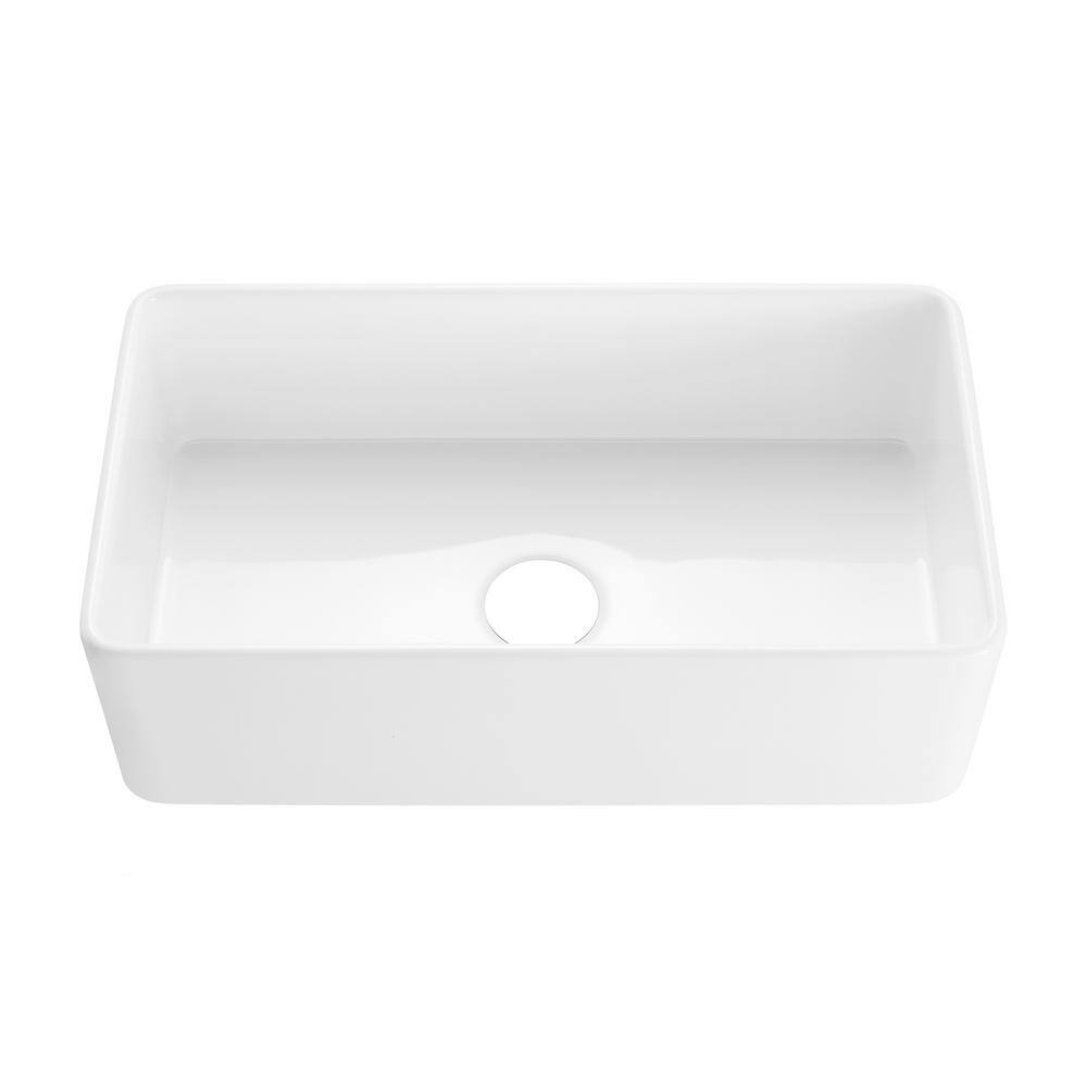 36 in. Farmhouse Apron Single Bowl White Fireclay Workstation Kitchen Sink with Bottom Grid W1432lyp62849