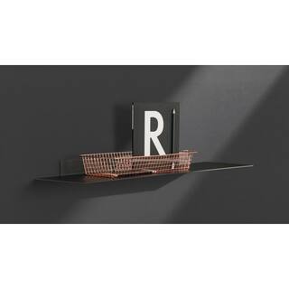 Dolle KATANA 7.9 in. x 31.5 in. x 1.8 in. Black Steel Decorative Wall Shelf with Brackets 114118