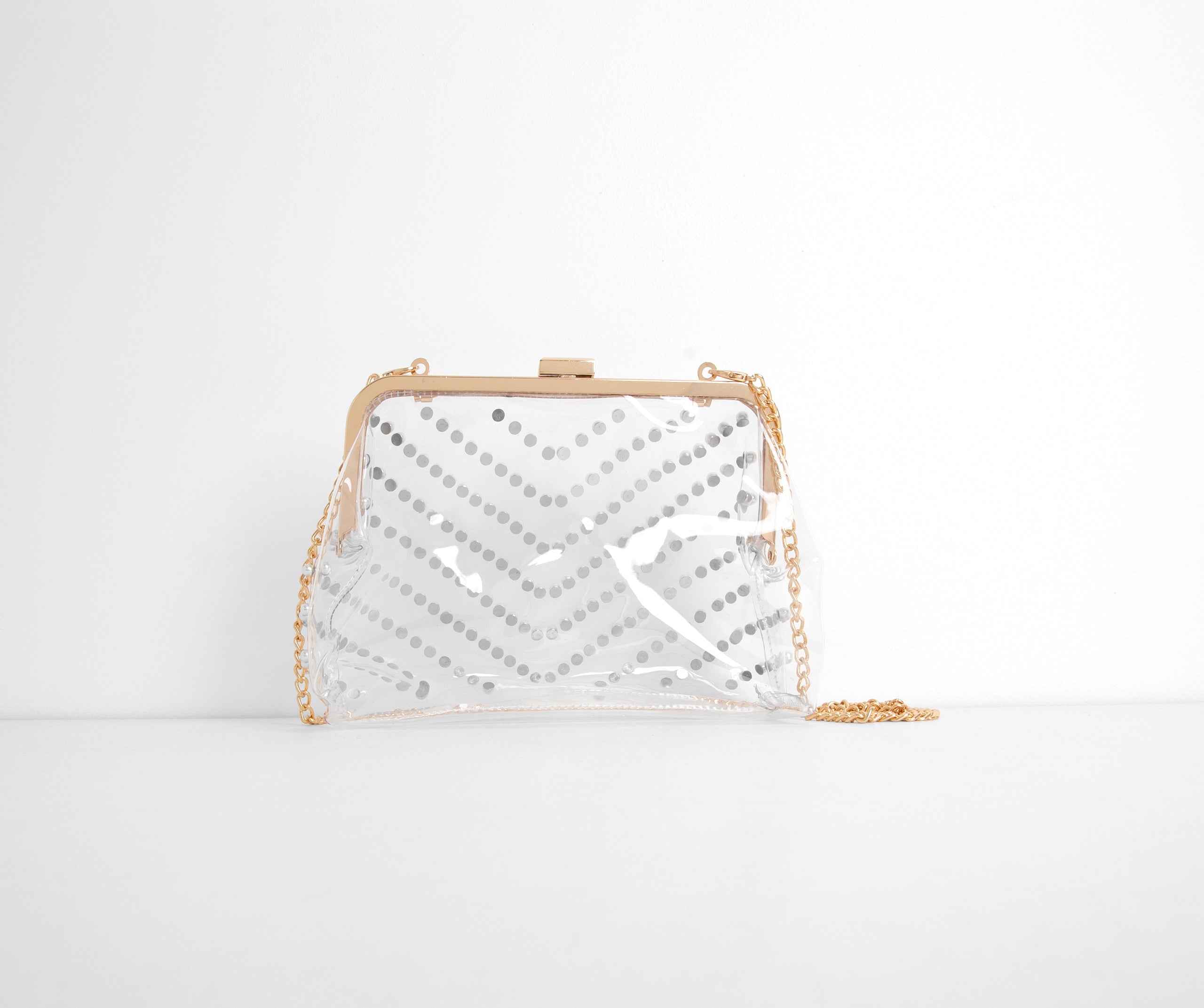 Give A Twirl Clear Pearl Clutch