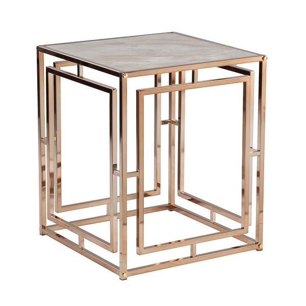 SEI Furniture Simons Faux Marble Side Table