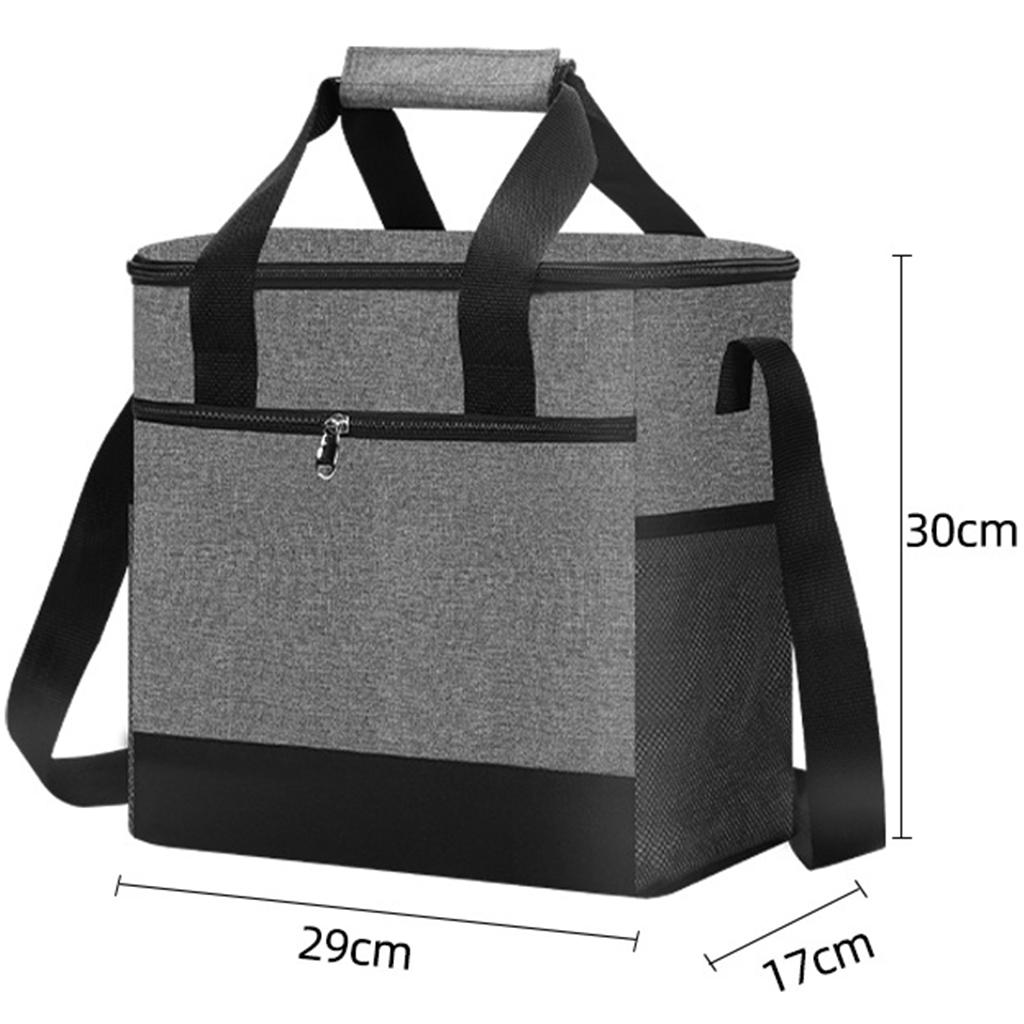 Food Container Basket Picnic Bag Hiking Thermal Insulation Portable Lunch Basket for Camping Outdoor Activities - Gray