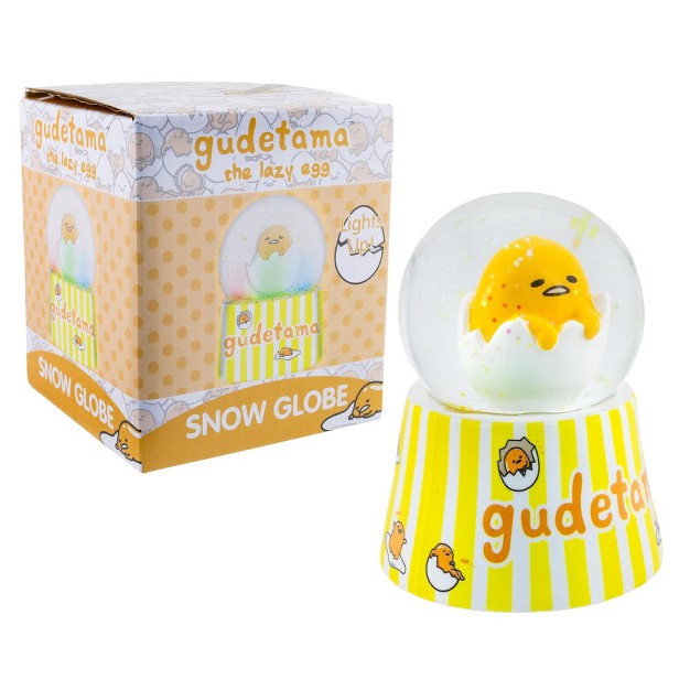 Silver Buffalo Sanrio Gudetama Mini Light up Snow Globe 2 5 Inches Tall