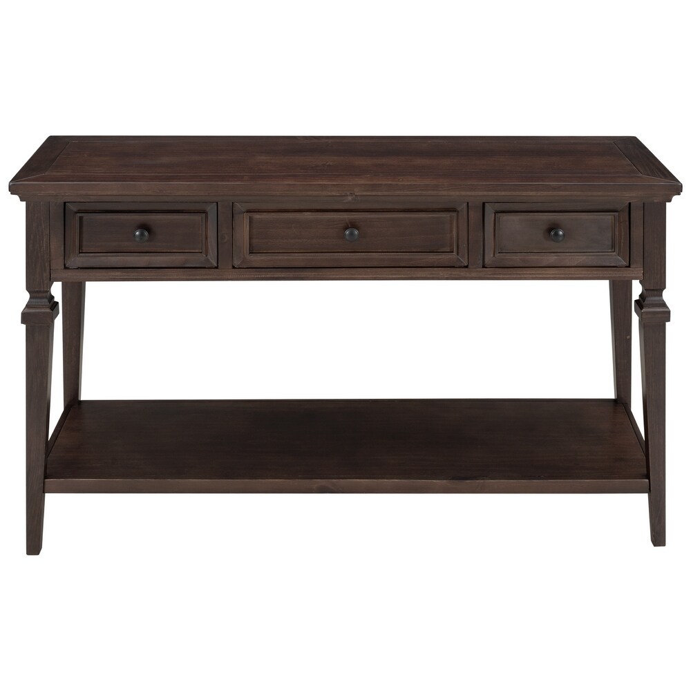 Classic Retro Style Console Table with Three Top Drawers