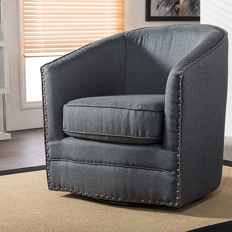 Baxton Studio Porter Swivel Tub Accent Chair