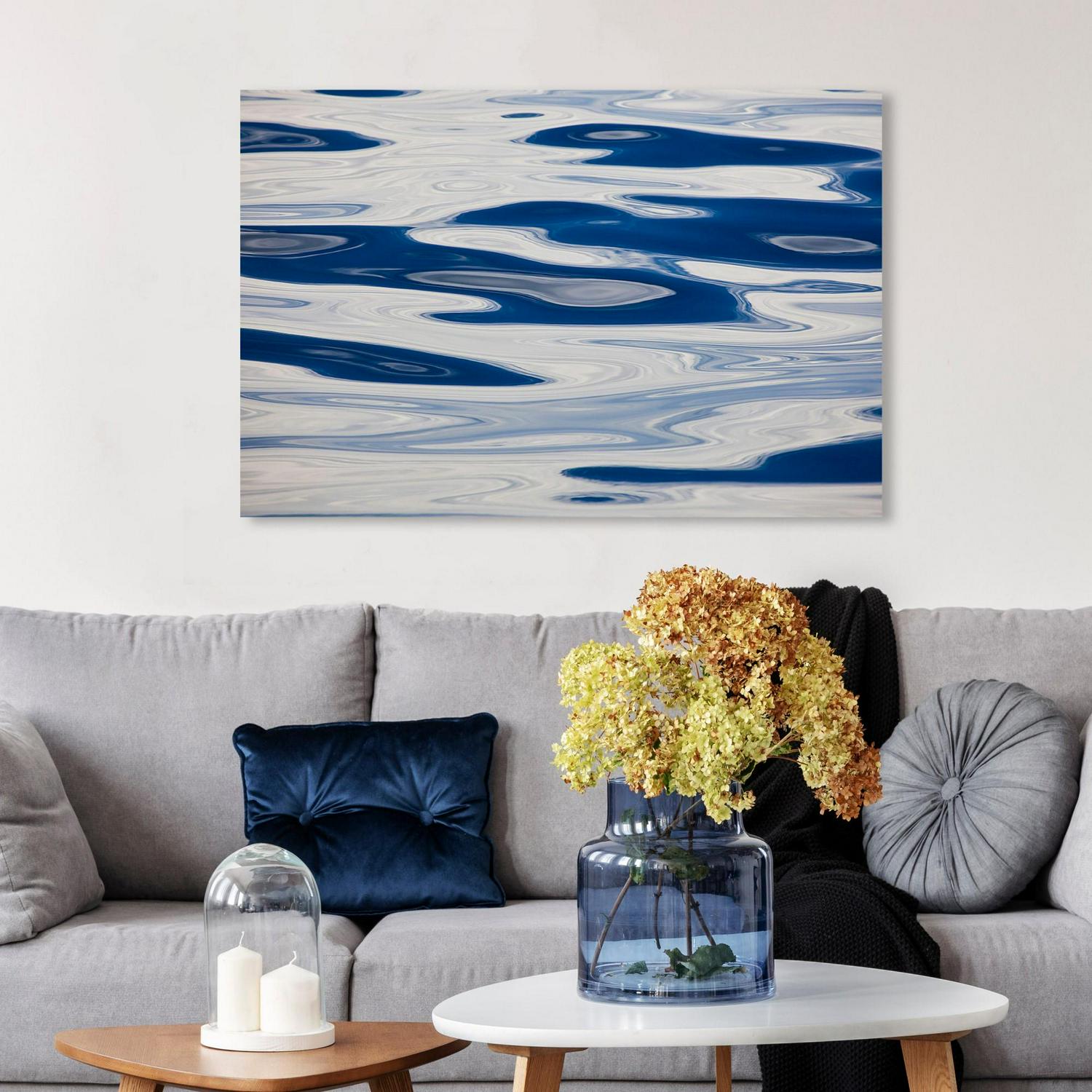 Runway Avenue Nautical and Coastal Wall Art Canvas Prints and#8216;Ocean Surface Abstract by David Fleetham Coastal  Blue， White