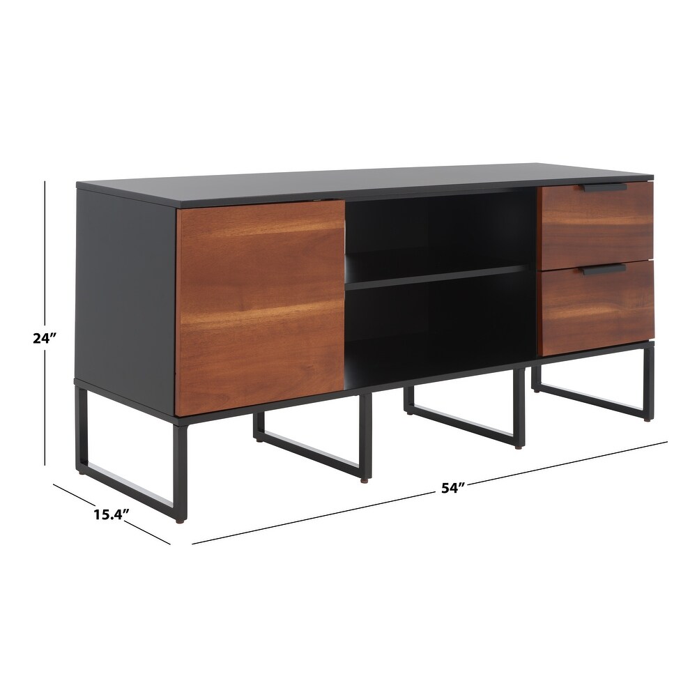 SAFAVIEH Home Collection Vance Single Door 2 Drawer 2 Shelf Media Stand   54\