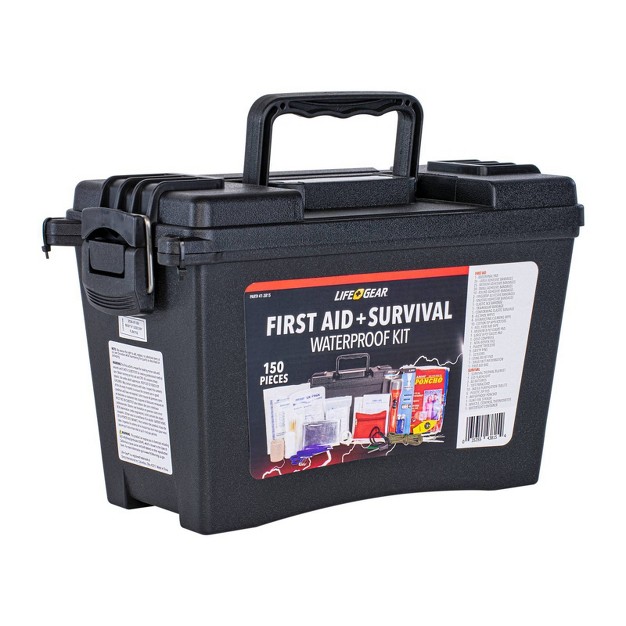 Life gear 150pc First Aid Survival Kit In Waterproof Case