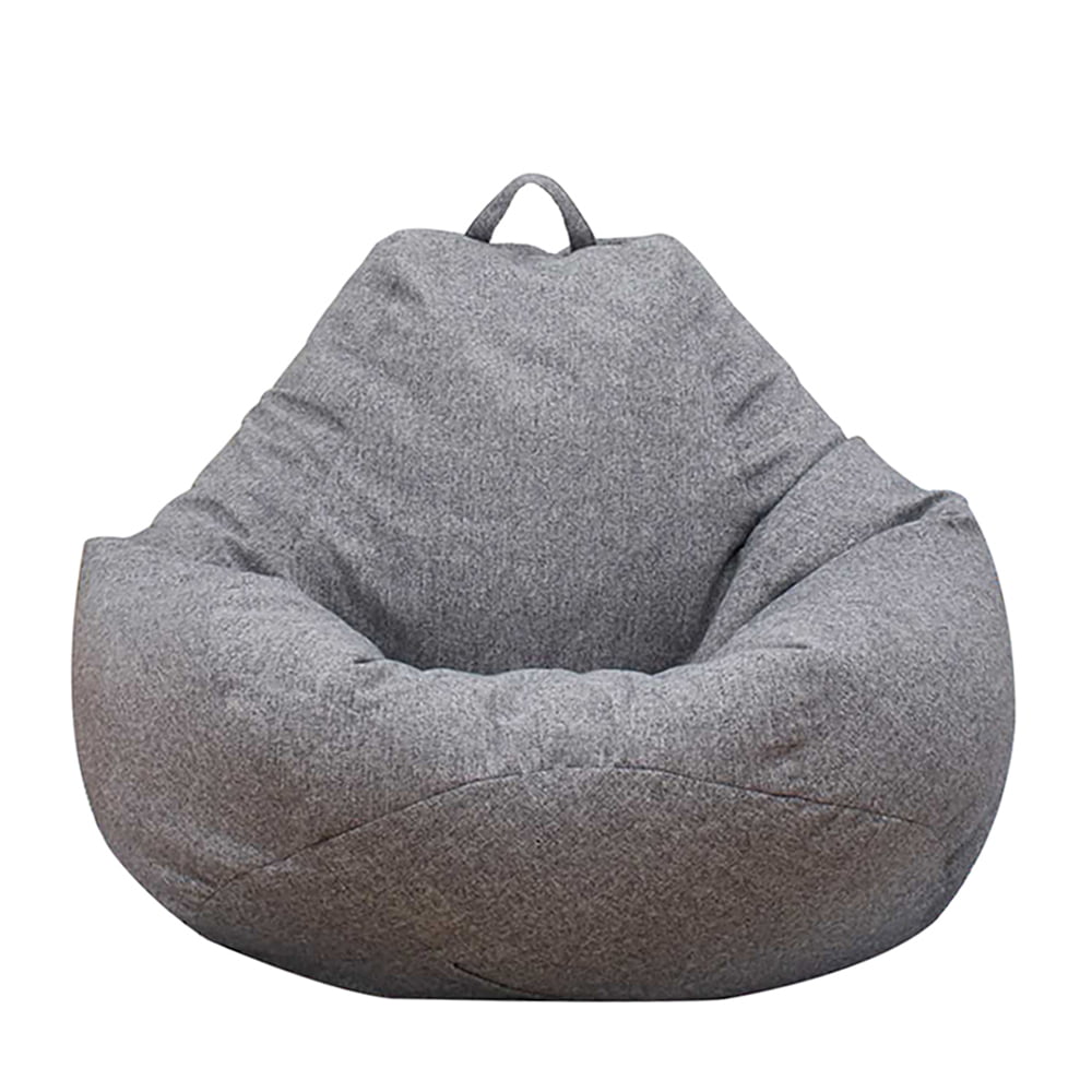 Harupink Sofa Cover Chairs Couch Lazy Lounger Bean Bag Decor for Kids Adult (No Filler), Grey, Fabric