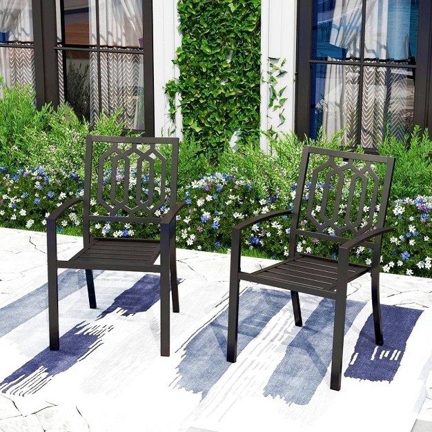 5pc Patio Table amp Metal Chairs With Diamondback Design Captiva Designs