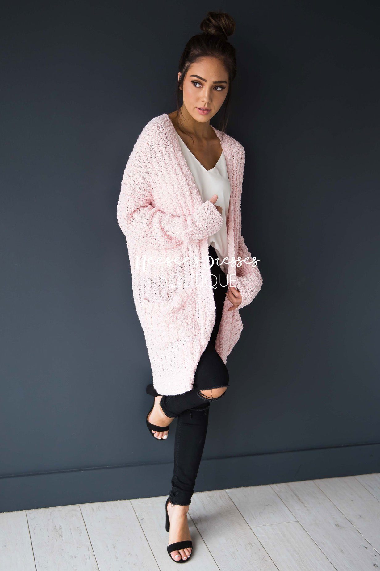 Popcorn Knit Oversized Cardigan