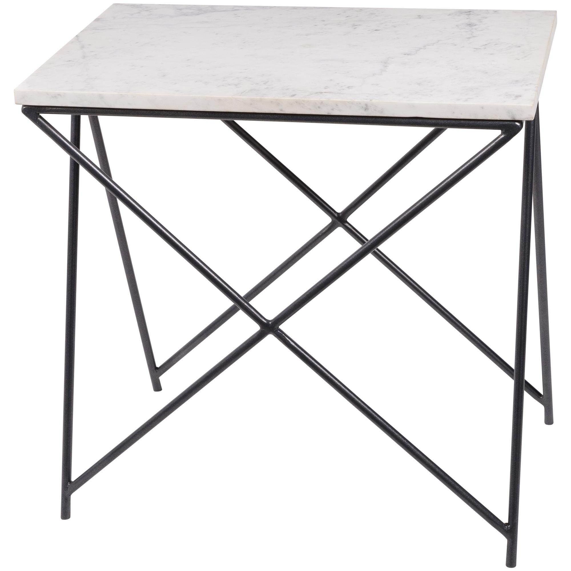 Felicitie Modern Marble and Metal Square End Table - 22