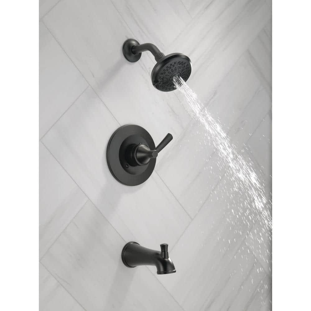 Delta Casara SingleHandle 6Spray Tub and Shower Faucet in Matte Black