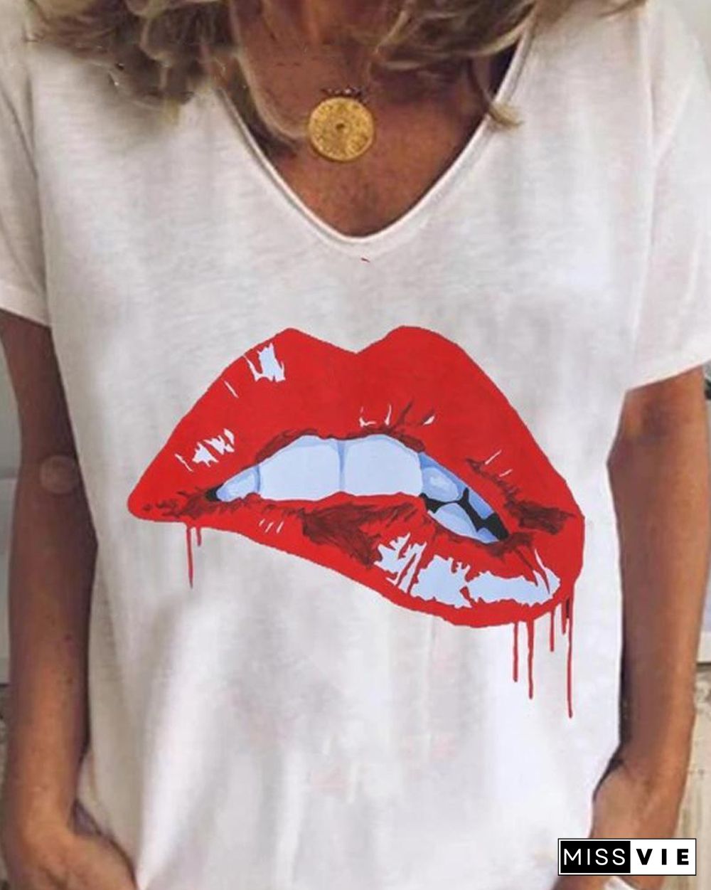 Lip Print T-Shirt P13286