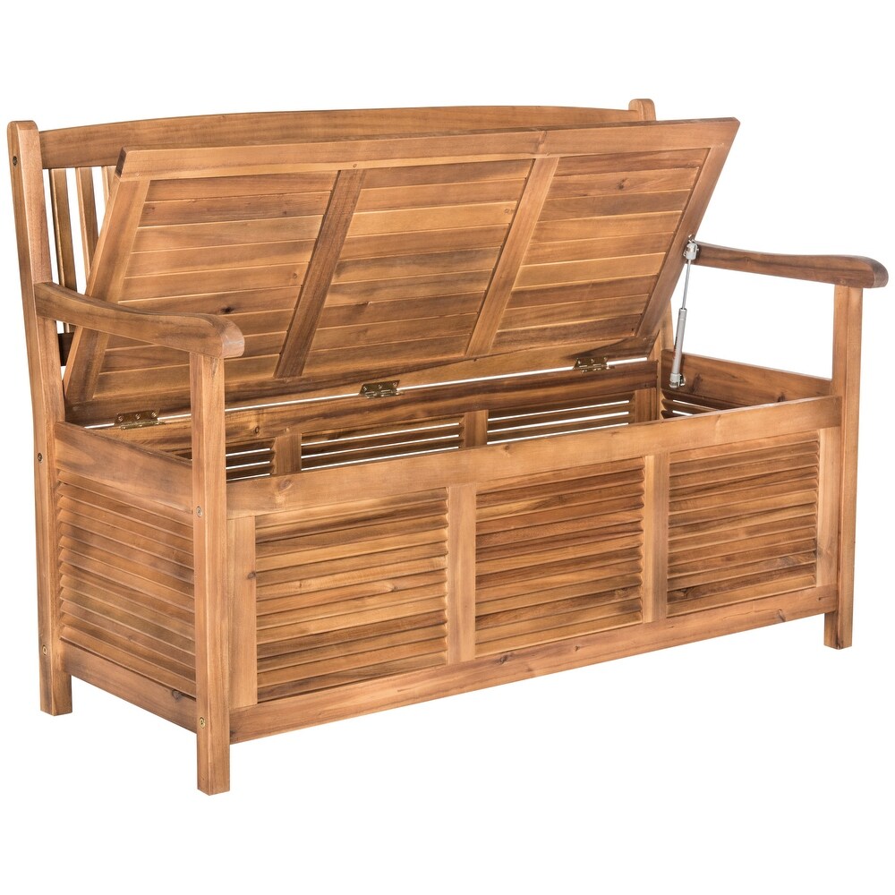 SAFAVIEH Outdoor Living Brisbane Brown Storage Bench   50\