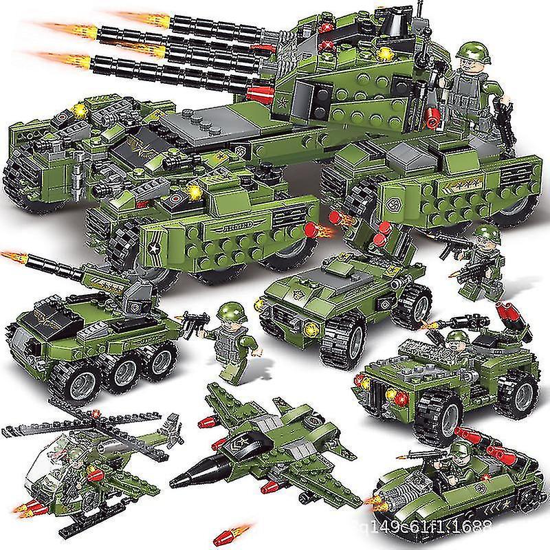 Building Toys Set Military Transport Tank Vehicle Playset  Creative Army Toys