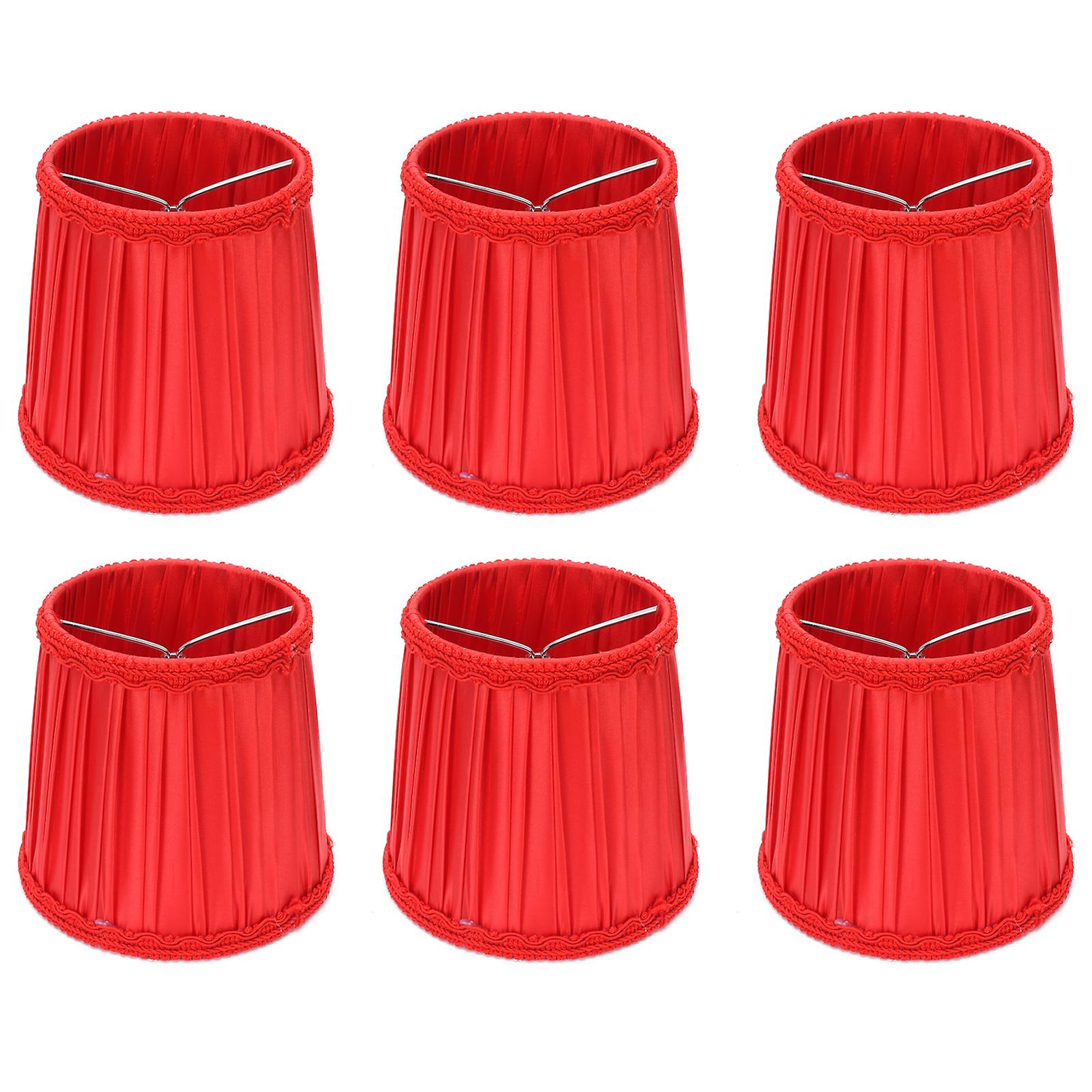 6Pcs Modern Lampshade European Style Fabric Lamp Cover for E14 Chandelier Ceiling Lamp