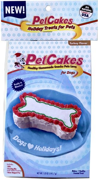 PetCakes Holiday Turkey Flavored Cake Kit Dog Treats， 5-oz bag