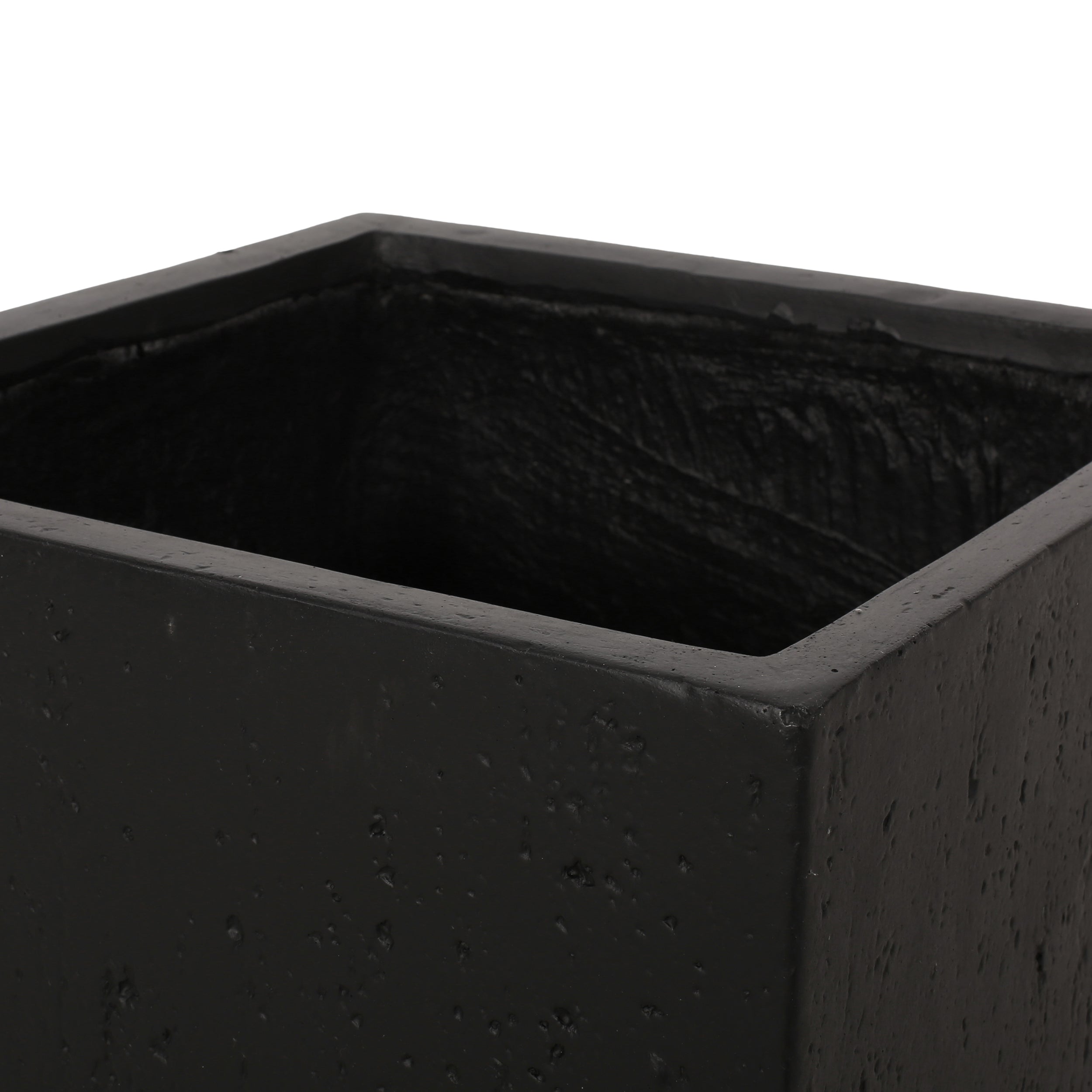 Fardeen Outdoor Modern Cast Stone Square Planters (Set of 2)