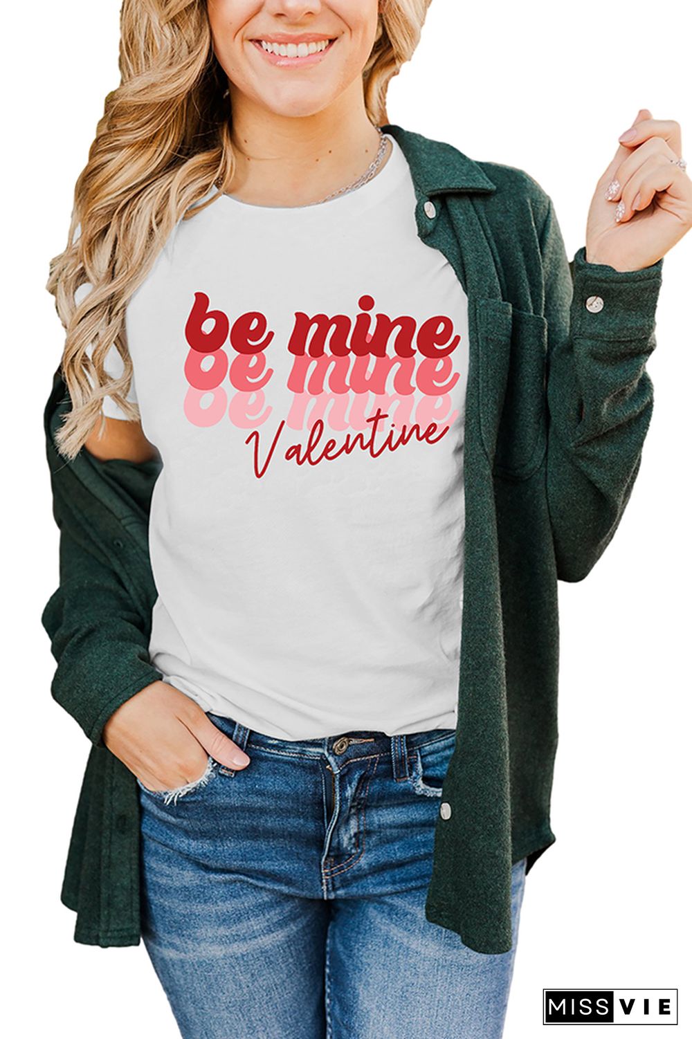 Valentine Be Mine Pullover Shortsleeves Graphic Tee Wholesale