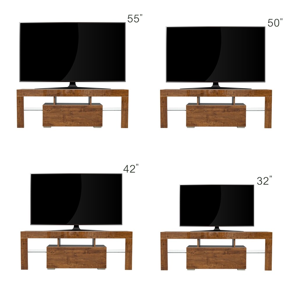 Wood TV Stand for Up to 55\