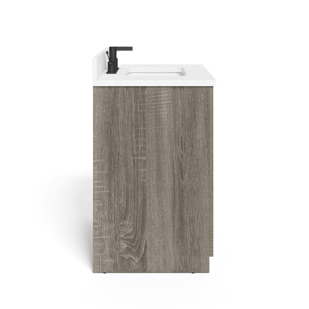 Glacier Bay Pittsford 30 in. W x 22 in. D x 34.5 in. H Bathroom Vanity in Aged Grey wCeramic Vanity Top in White HDPSK30V